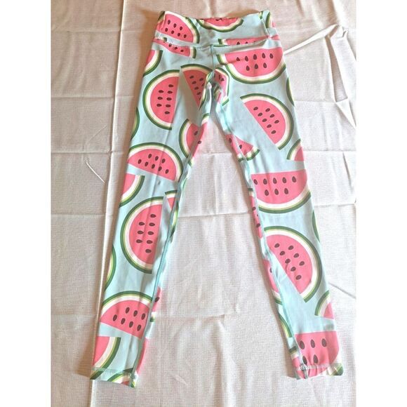 Flexi‎ Lexi Leggings Blue Pink Watermelon Leggings Size Small - Picture 5 of 10